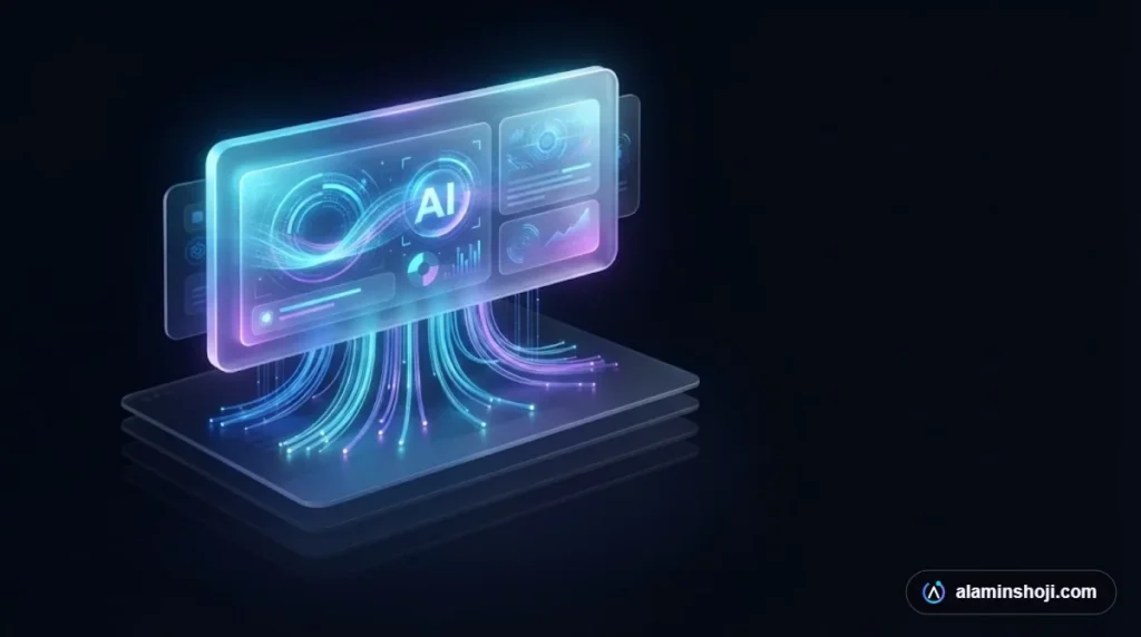 Google AI Mode answer panel above website results, illustrating fewer clicks to websites in 2026 - alaminshoji.com