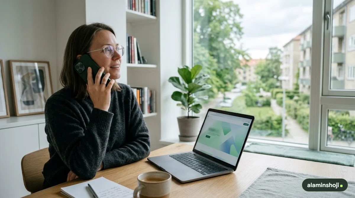Customer using an AI assistant to find and book a local business - alaminshoji.com