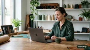 Small business owner checking Google Ads leads - alaminshoji.com
