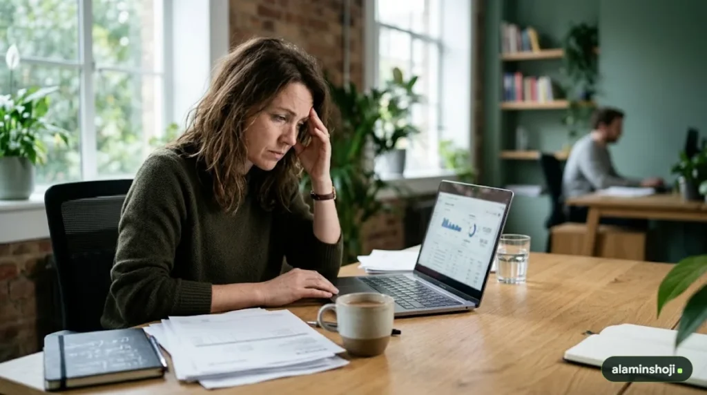 Small business owner reviewing wasted Google Ads spend - alaminshoji.com