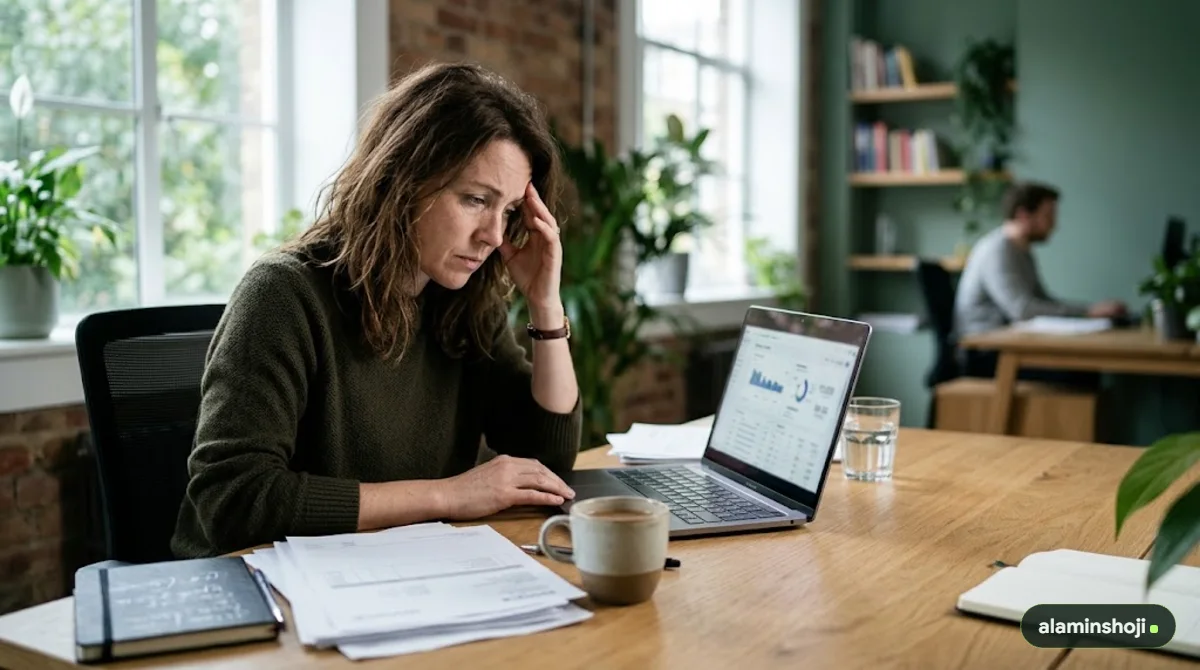 Small business owner reviewing wasted Google Ads spend - alaminshoji.com