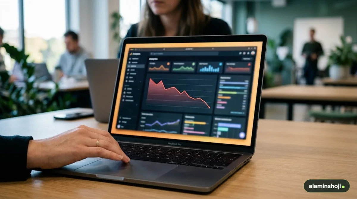 Analytics dashboard showing website traffic falling as AI answers reduce clicks - alaminshoji.com