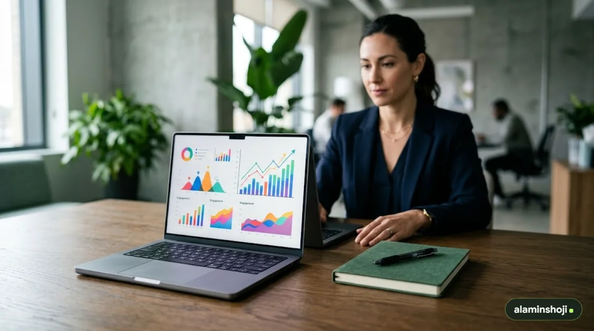 Social media analytics showing growing engagement - alaminshoji.com